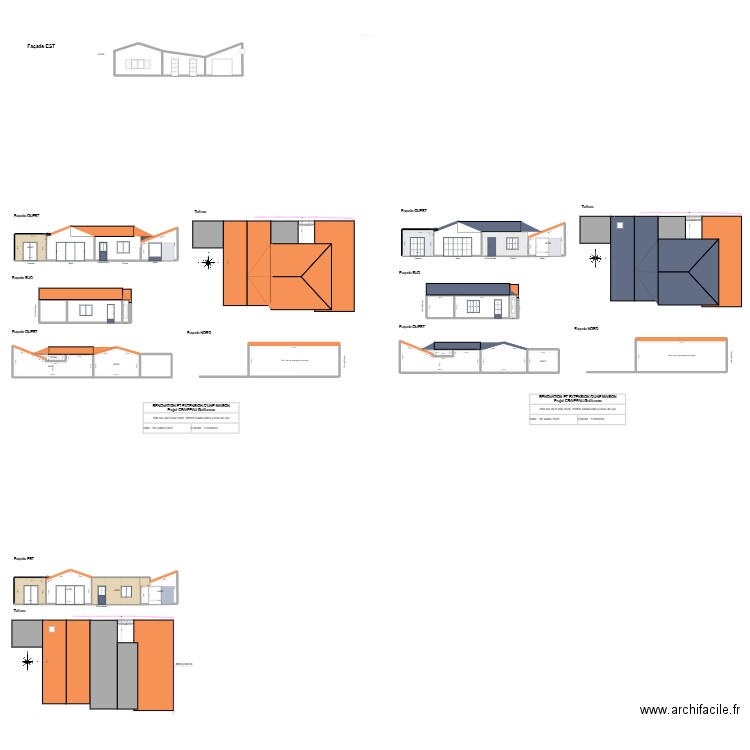 Façades et toit X4 V2. Plan de 17 pièces et 211 m2