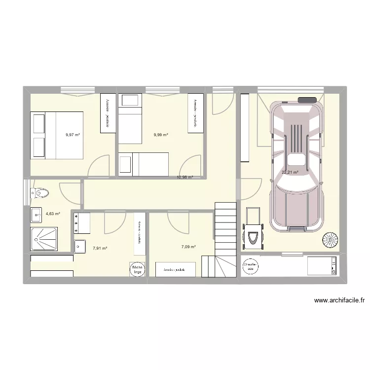 Le Bonou rez. Plan de 7 pièces et 73 m² Le Bonou rez. Plan de 7 pièces et 73 m²