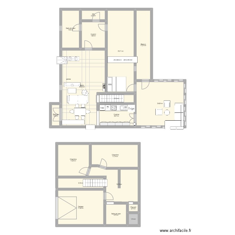 Maison 2. Plan de 18 pièces et 191 m2