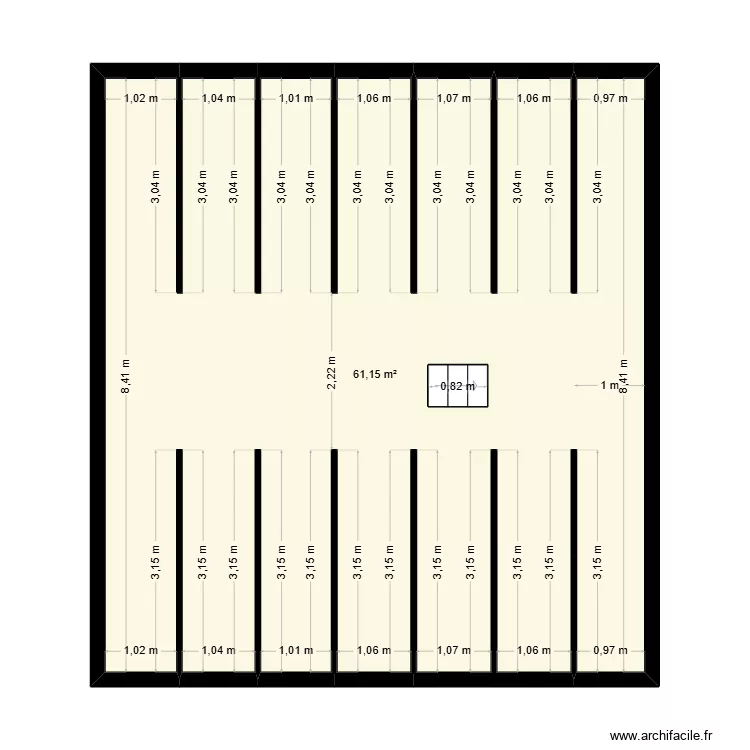 P2.0_PLAN_COMBLES_ORIGINAL_PROJET_ZANY. Plan de 2  et 62 m²