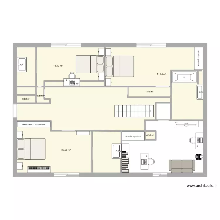 chambre J. Plan de 9 Pièces et 83 m² chambre J. Plan de 9 Pièces et 83 m²