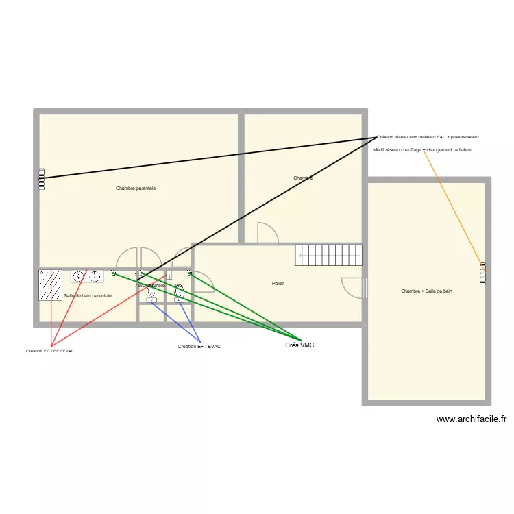 Mario R+1. Plan de 9  et 138 m²