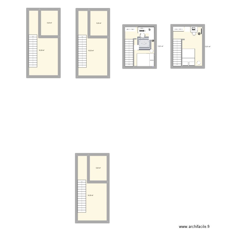 Appart Laval vierge. Plan de 8 pièces et 92 m2