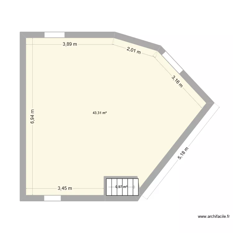 2e Maison Roubaix. Plan de 2  et 44 m²