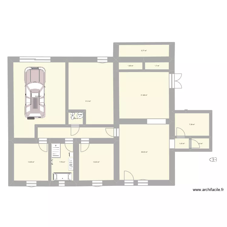 ETAPE 2. Plan de 14  et 166 m²