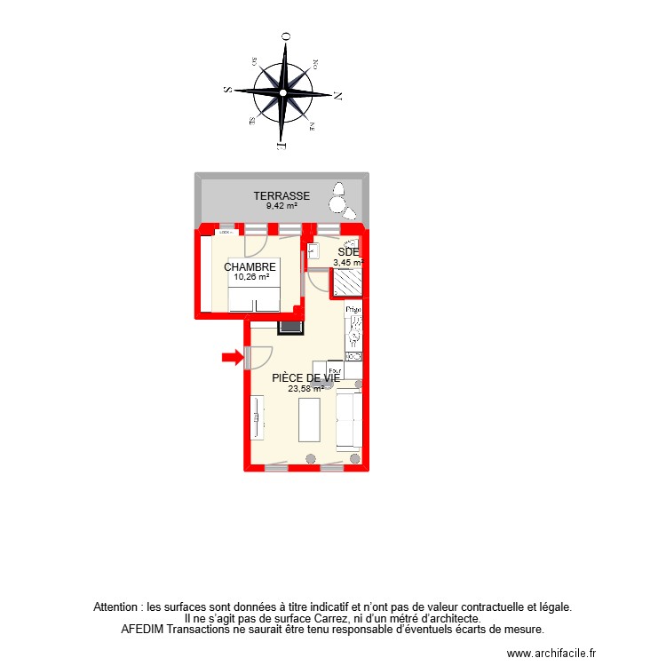 BI 30925. Plan de 8 pièces et 49 m2