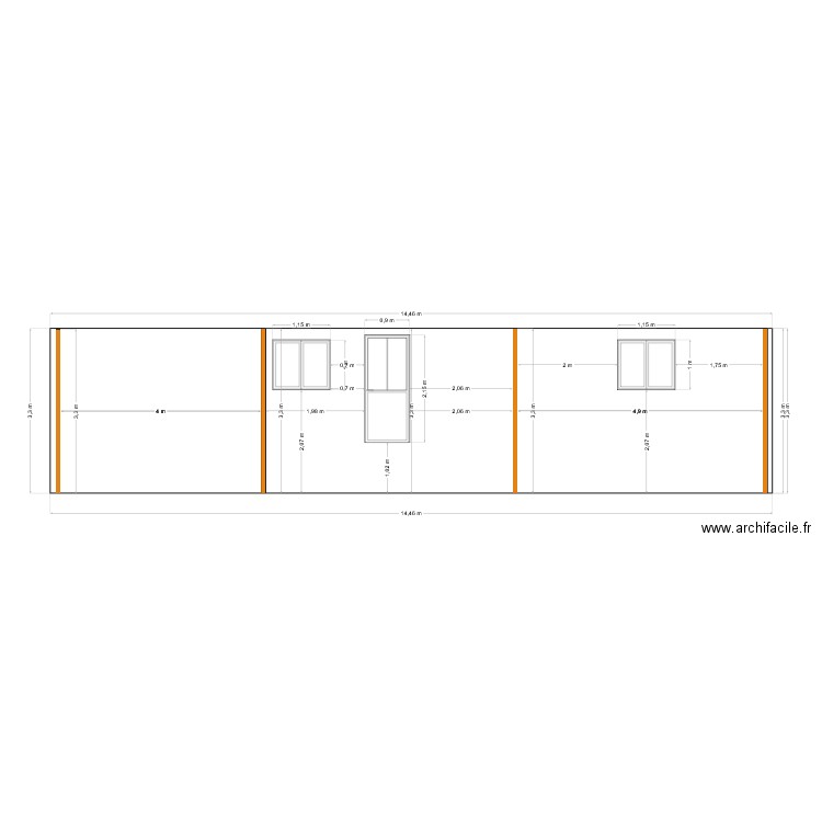 Façade nord-ouest HANGAR. Plan de 0 pièce et 0 m2