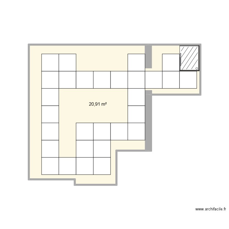 studio. Plan de 1 pièce et 21 m2