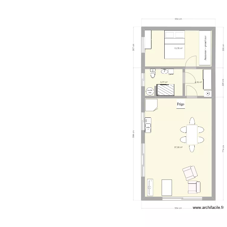 T2 garage. Plan de 0 pièce et 0 m2