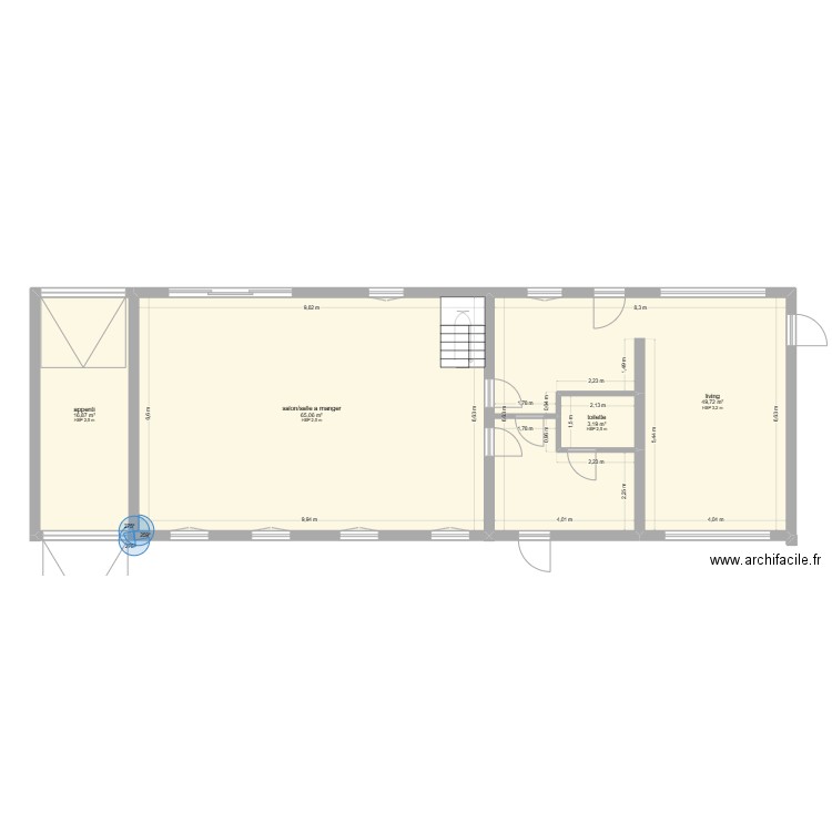 notre maison1. Plan de 4 pièces et 135 m2