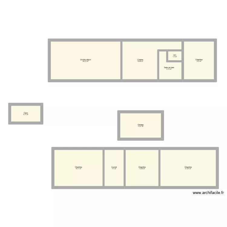 58 lotillier campagne les boulonnais. Plan de 11 Pièces et 142 m²