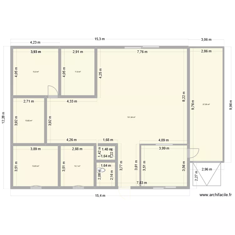 plan1. Plan de 7  et 197 m²