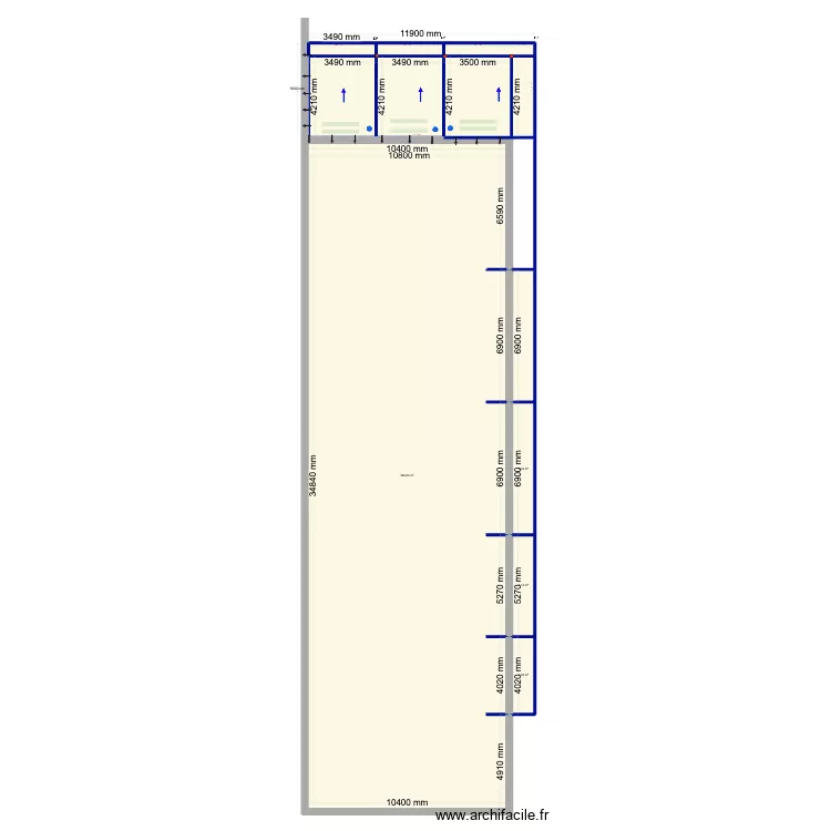 Gary loan v4 avec poutre interne. Plan de 12  et 445 m²