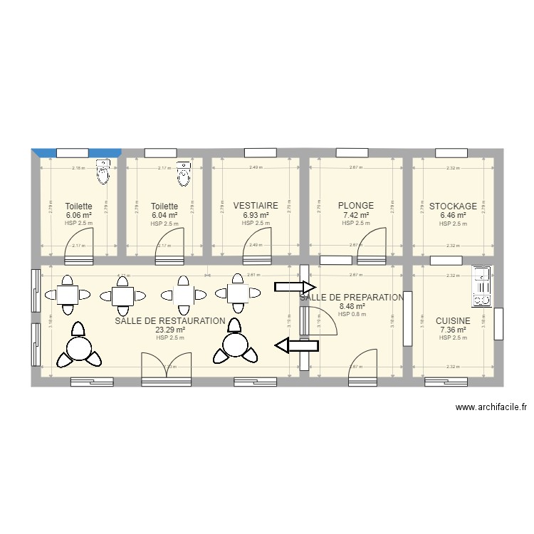 JARDIN. Plan de 8 pièces et 72 m2