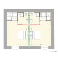 Plan &eacute;tage avec 2 escaliers sans garage