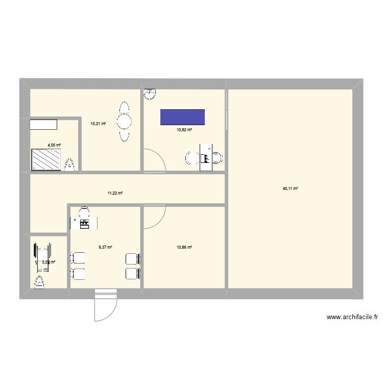 Cabinet URT. Plan de 8 pièces et 100 m2