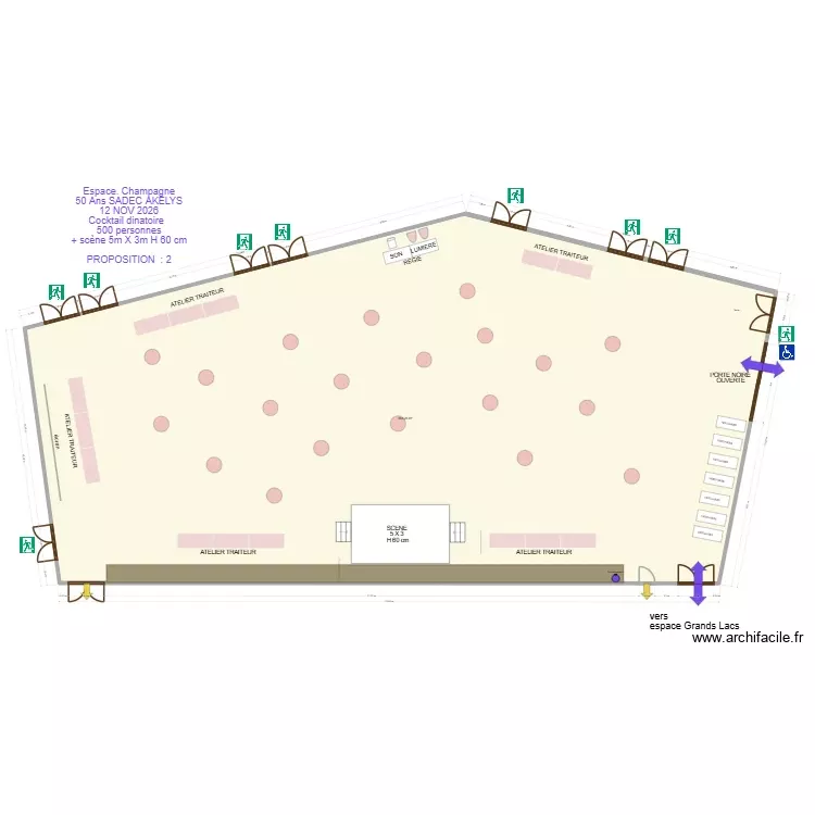 Espace champagne 50 Ans SADEC AKELYS 12 NOV 2026 PROP 2. Plan de 1 Pièce et 584 m²