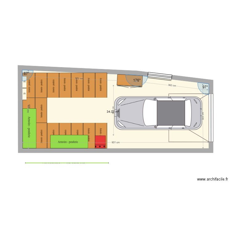 Vaux garage. Plan de 0 pièce et 0 m2