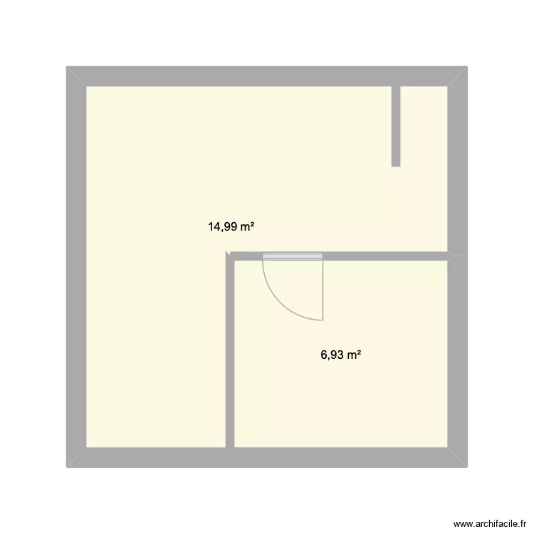 creche. Plan de 2  et 22 m²