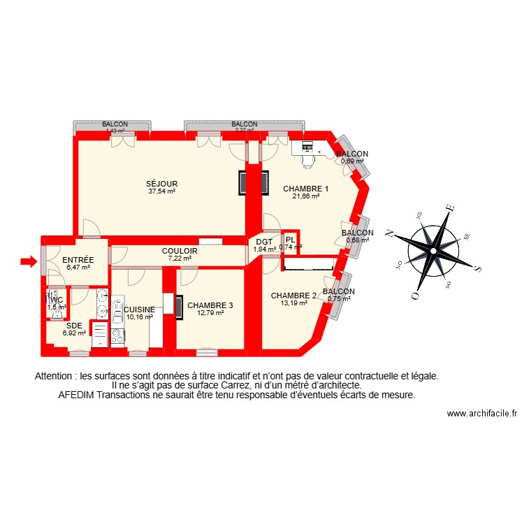 24175. Plan de 22 pièces et 156 m2