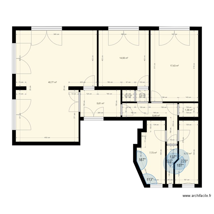 Chanez3. Plan de 11 pièces et 103 m2