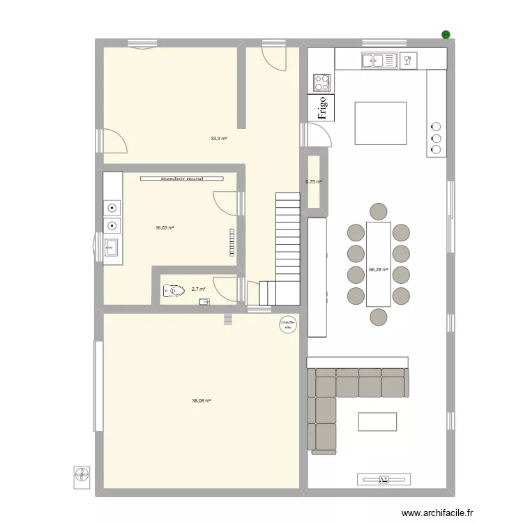 grande maison bas. Plan de 6 Pièces et 157 m² grande maison bas. Plan de 6 Pièces et 157 m²