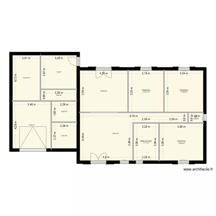 maison FRR. Plan de 13  et 138 m²