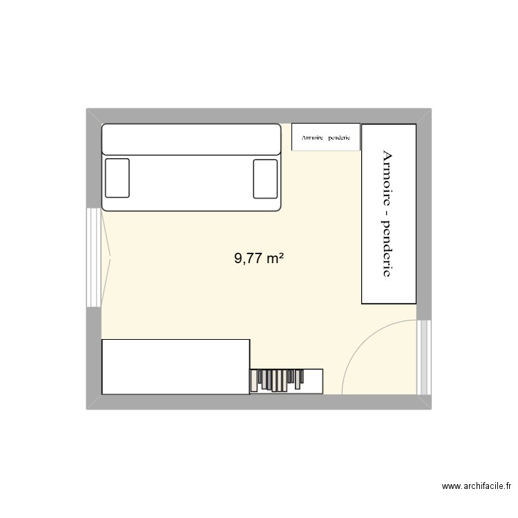 juhhh. Plan de 1 pièce et 10 m2