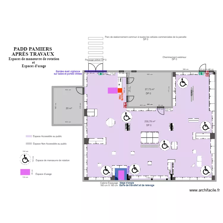PADD PAMIERS APRES TRAVAUX Espace rotation et usage. Plan de 