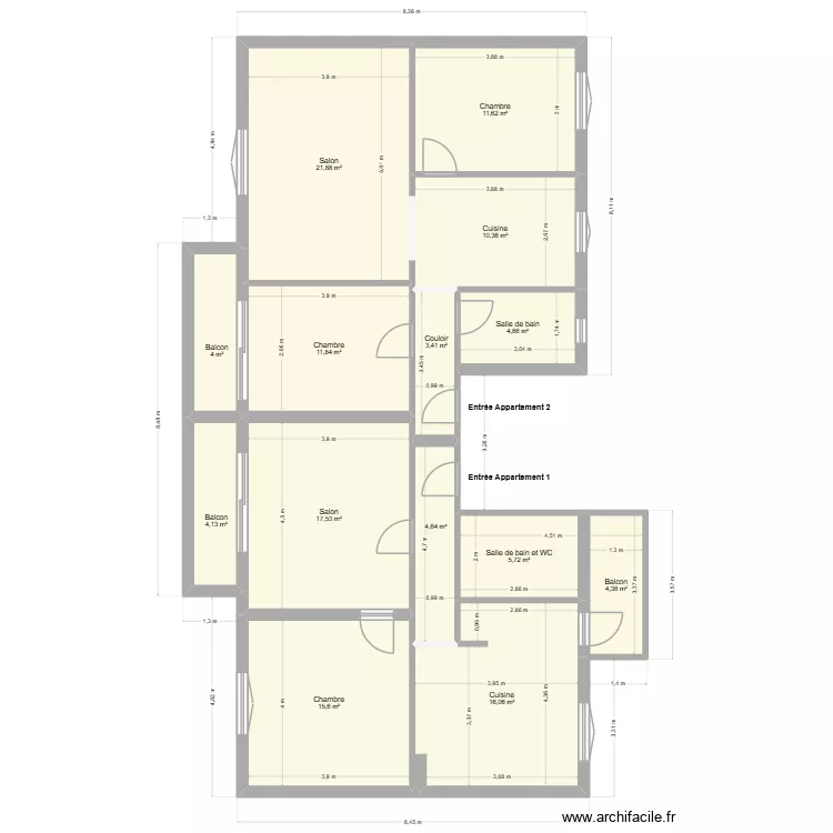 Thionville - G&eacute;n&eacute;ral Hugo. Plan de 14  et 136 m²