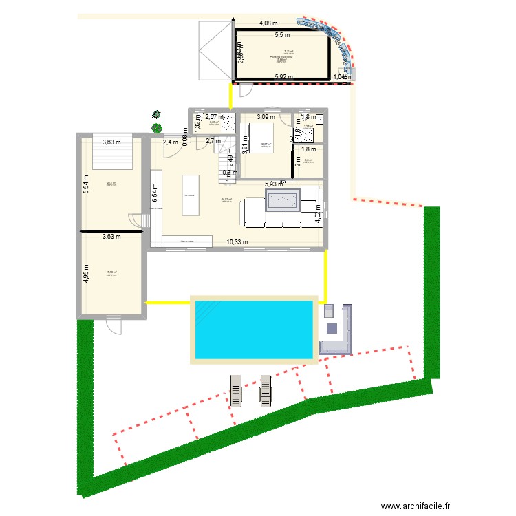 Maison Rochefort-Du-Gard. Plan de 9 pièces et 155 m2