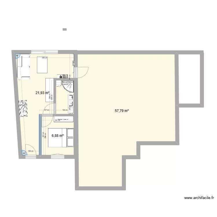 Extension studio. Plan de 