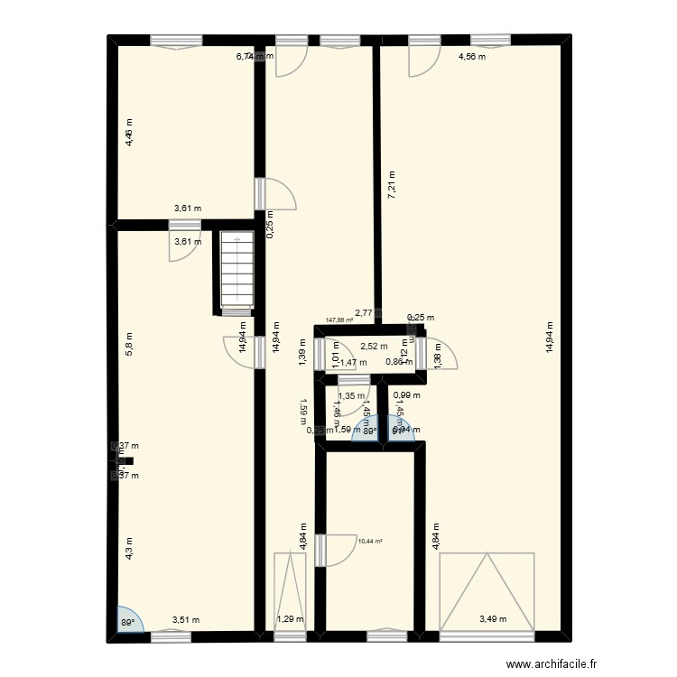 Val De Bride. Plan de 2 pièces et 158 m2