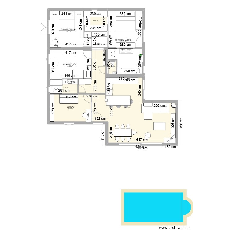 VILLA MOUGINS PROJET R+1. Plan de 0 pièce et 0 m2