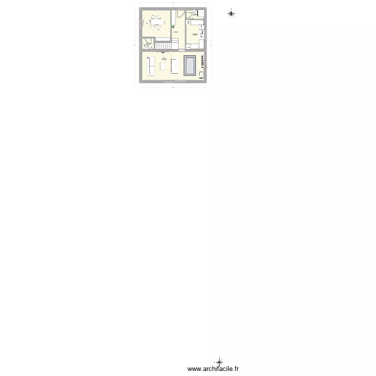 RdC. Plan de 12  et 119 m²