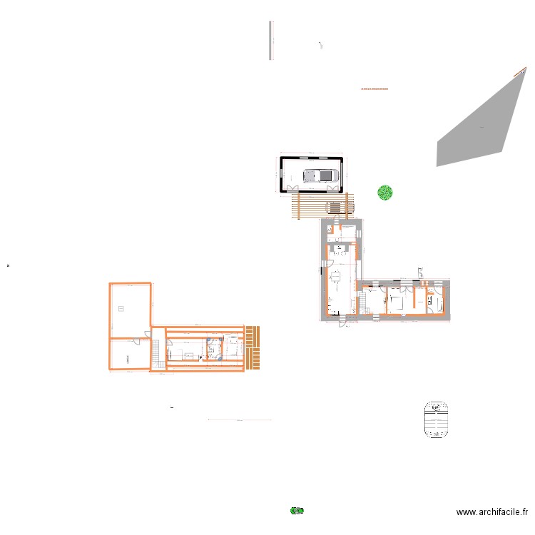 VILLAC N2. Plan de 1 pièce et 33 m2