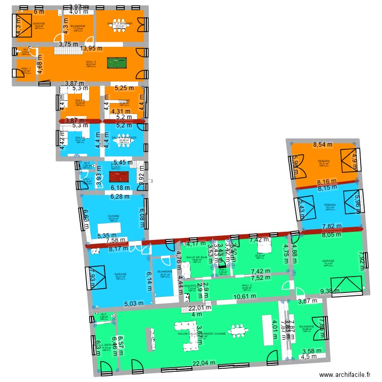 HOGNE FINAL. Plan de 63 pièces et 2208 m2