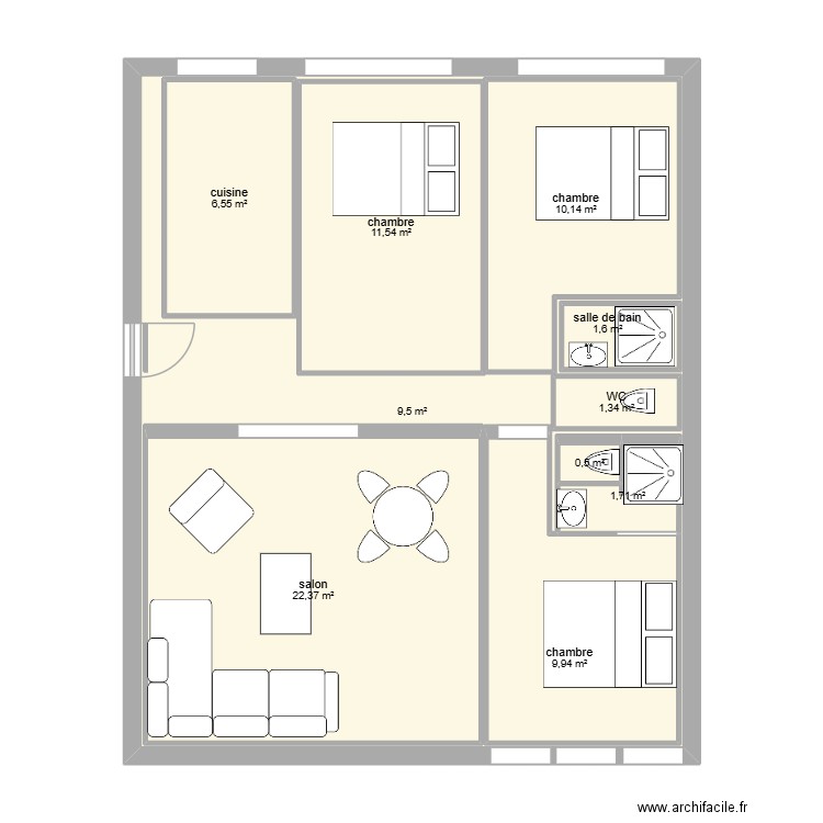 option studio. Plan de 10 pièces et 146 m2