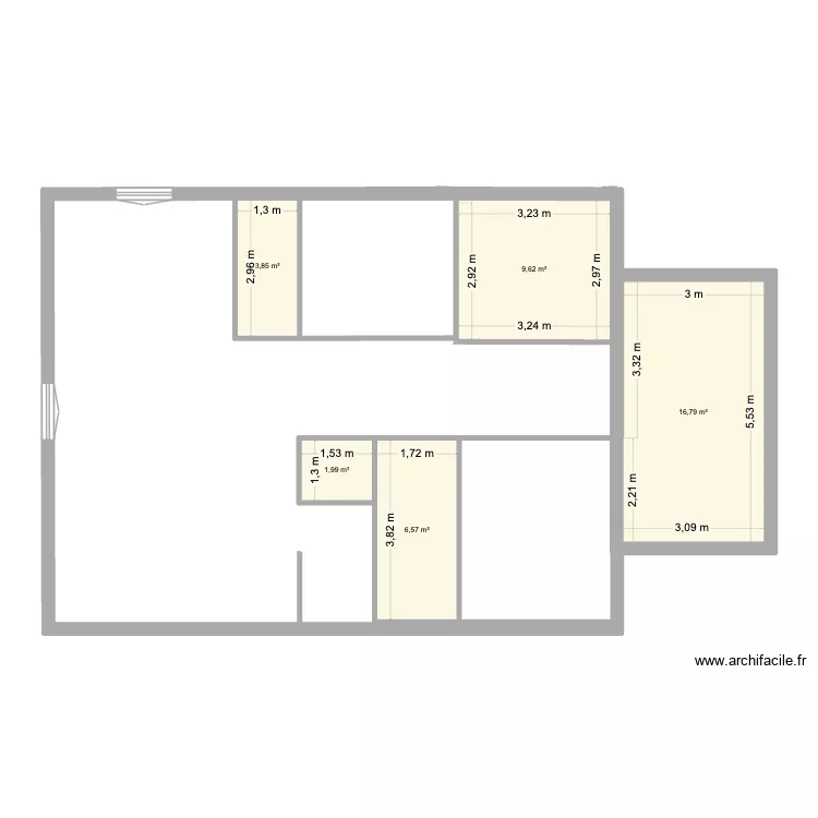 PROJET EXTENSION GAYRAUD. Plan de 5 et 39 m² PROJET EXTENSION GAYRAUD. Plan de 5 et 39 m²