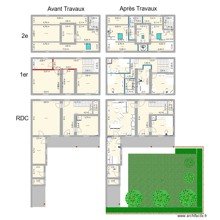 Verdun 3. Plan de 32 pièces et 411 m2