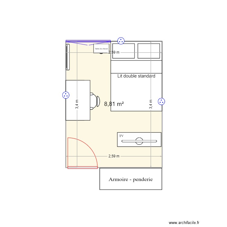 chambre kharl. Plan de 0 pièce et 0 m2