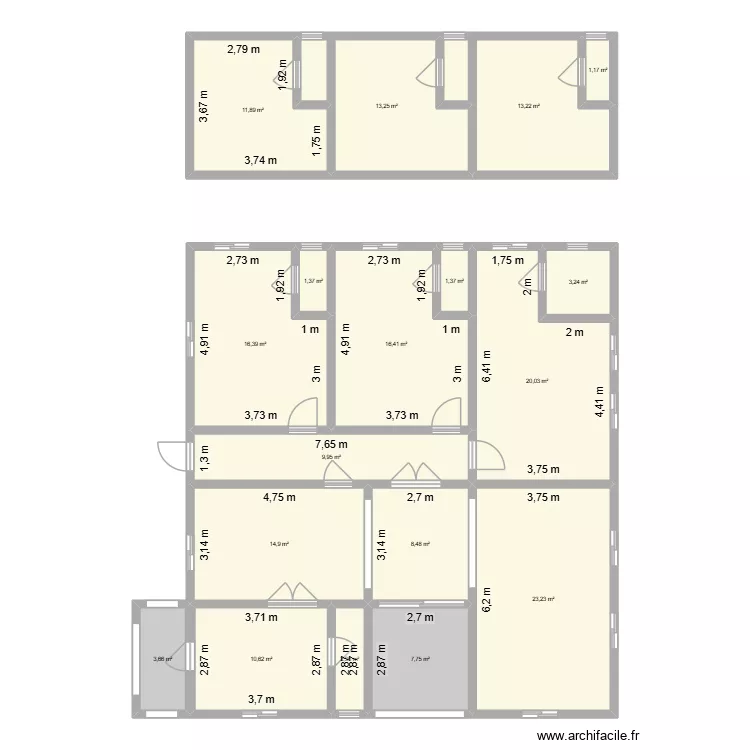 Gams2. Plan de 18 Pièces et 179 m² Gams2. Plan de 18 Pièces et 179 m²