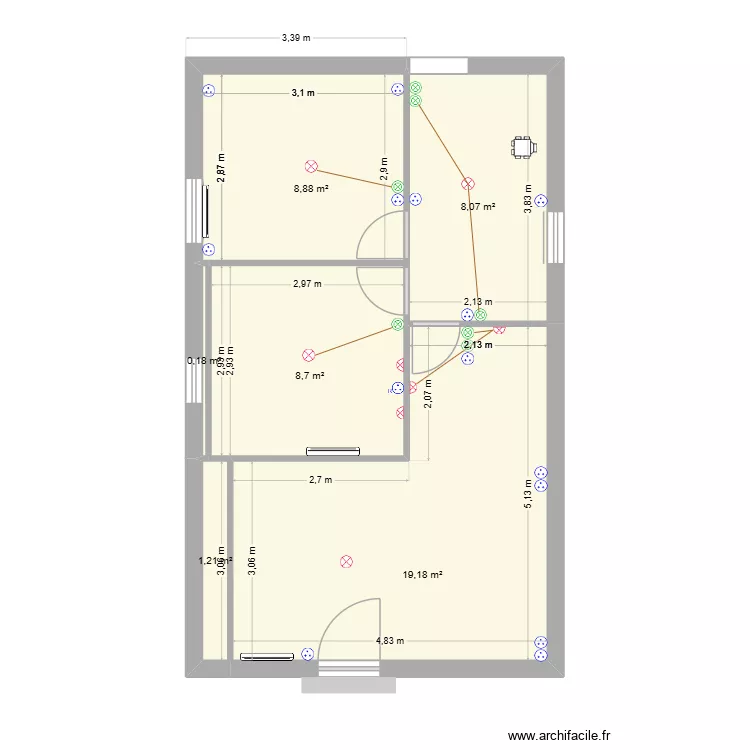 capu 5. Plan de 6  et 46 m²