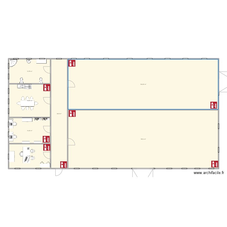 Bati. Plan de 7 pièces et 309 m2