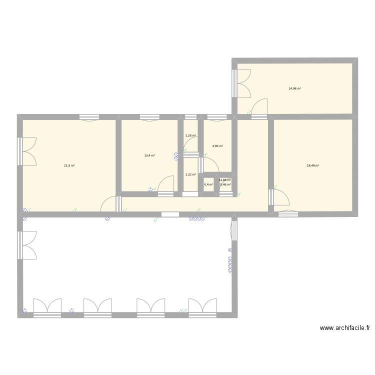 maison. Plan de 10 pièces et 85 m2