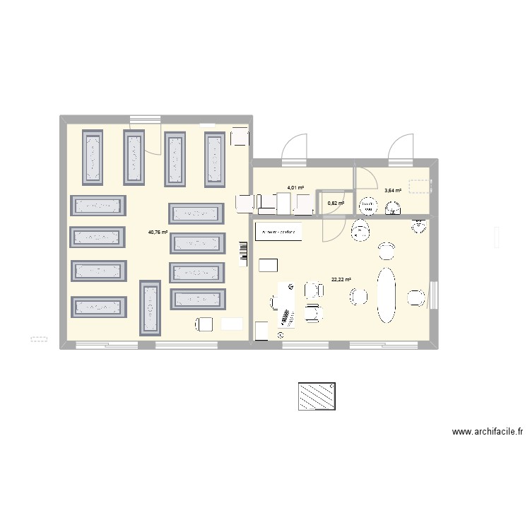 Cabinet juin 2025 entrée nord 70m2. Plan de 5 pièces et 71 m2
