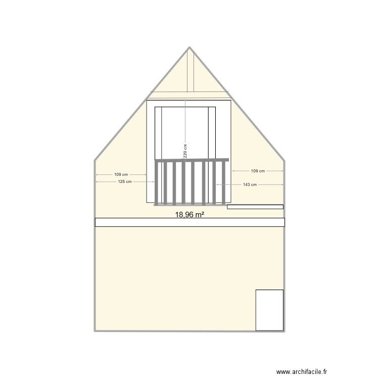 250215 COUPE MAISONETTE. Plan de 1 pièce et 19 m2