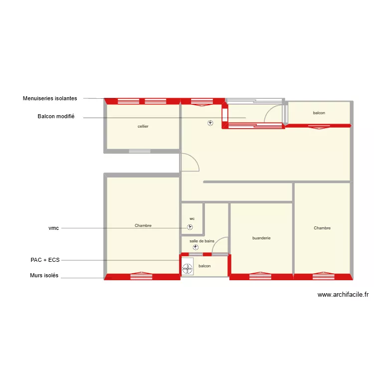 BUISSON sc&eacute;nario 3. Plan de 10  et 75 m²