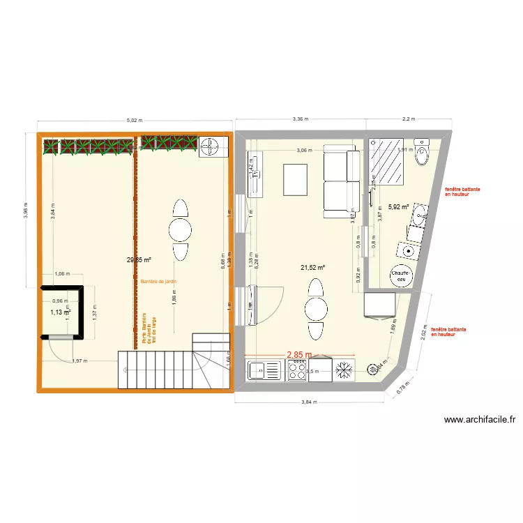 Thuillat 26 Studio RDC Projet Chauff V0. Plan de 