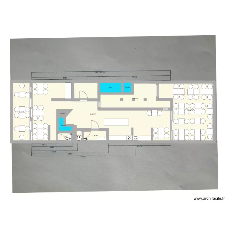 cabane. Plan de 11 pièces et 109 m²